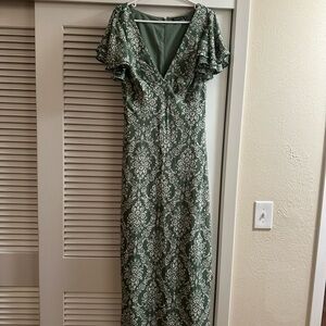 [New with Tags] Abercrombie & Fitch Floral Ruffle Sleeve Slip Maxi Dress